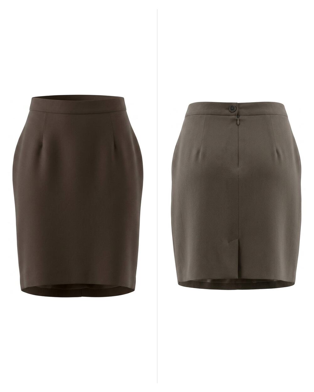 Banana Republic 100% Silk Brown Lined Straight Pencil Skirt Women Size 0